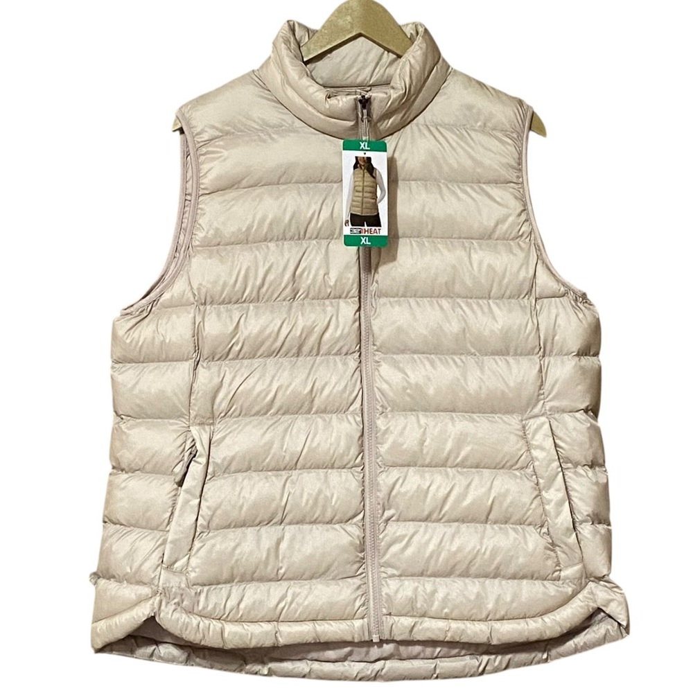 SOLD!! DO NOT BUY!! 32 Degrees Heat Puffer Vest XL Beige Lightweight Insulated